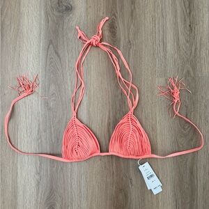 PilyQ Bikini Top - Color Guave, Size Medium.